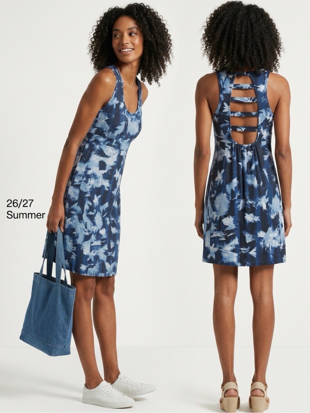ZeroXposur Blue Tie-Dye Halter Sundress